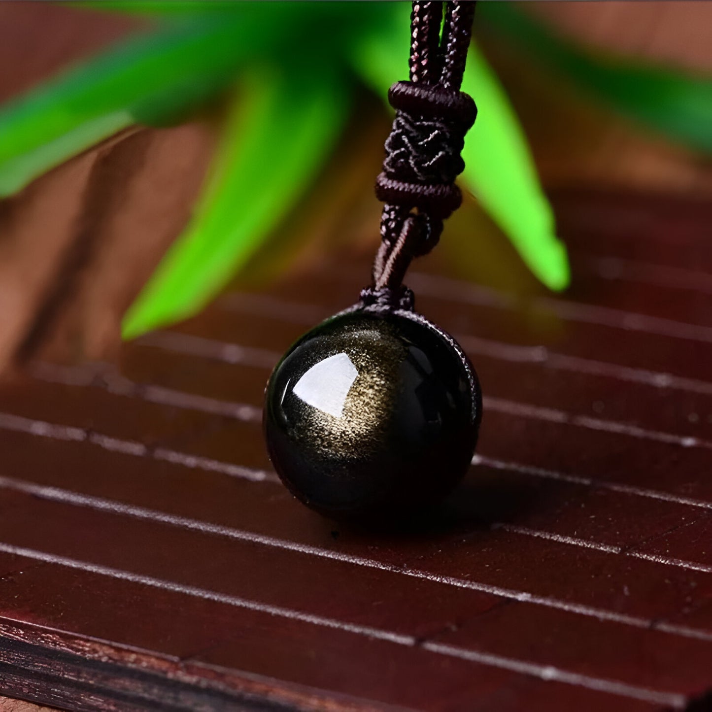 Energieanhänger mit Goldobsidian-Kugel