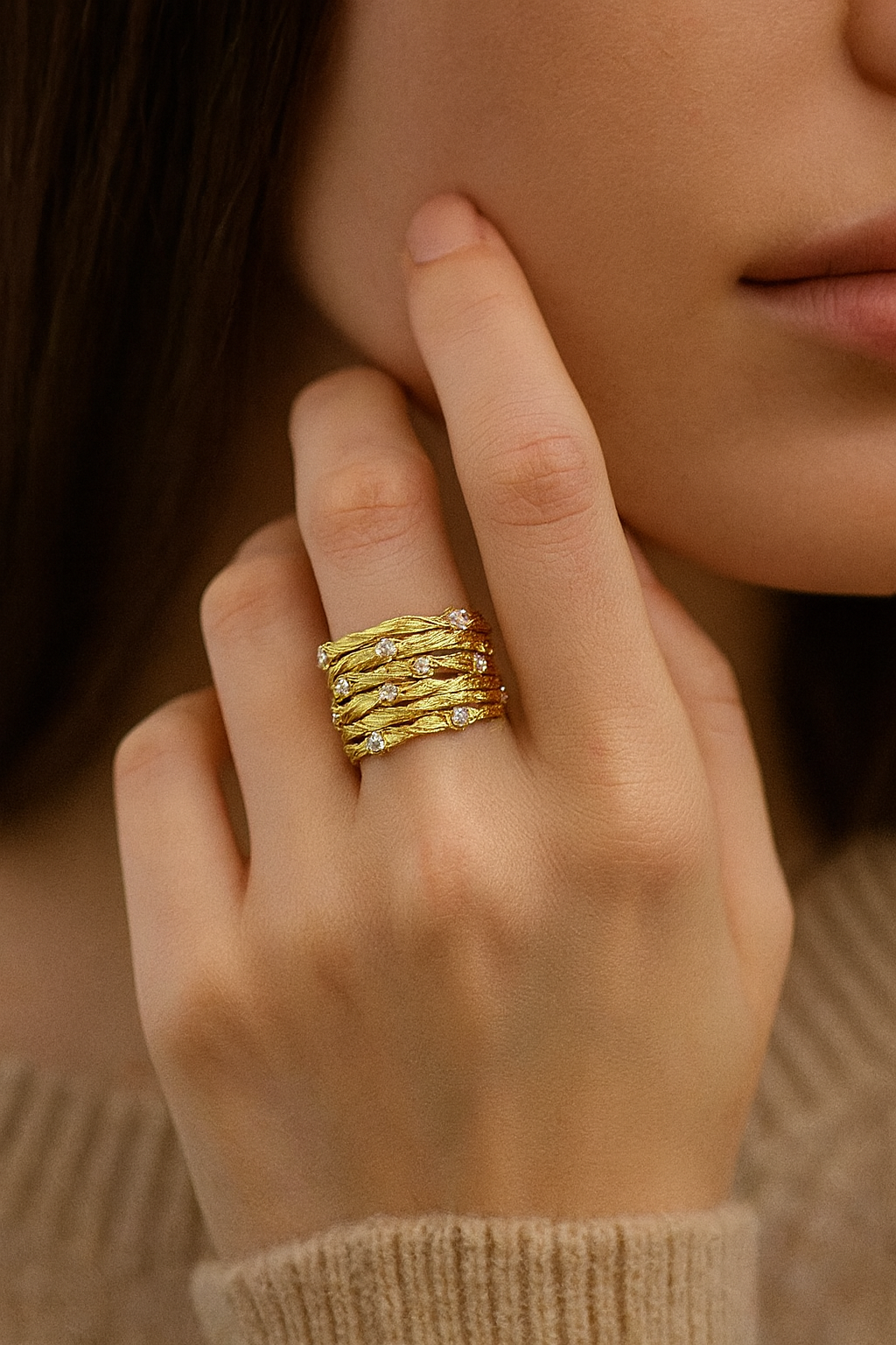 AUSSERGEWÖHNLICHER RING GOLD DÄMMERUNG