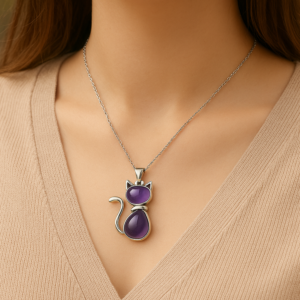 Katzenanhänger aus Naturstein