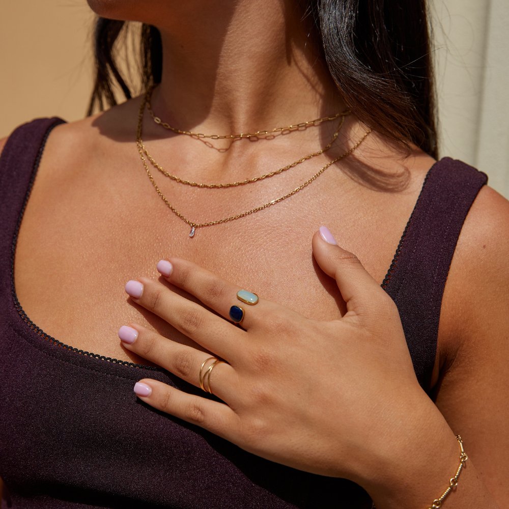 Aquamarin-Wickelring