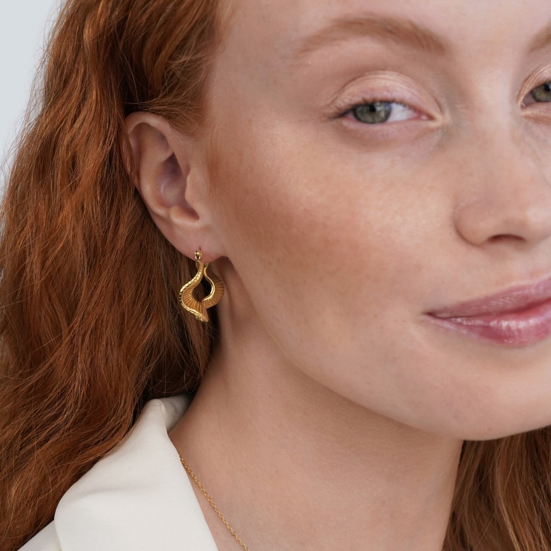 Wellen Gold-Ohrringe