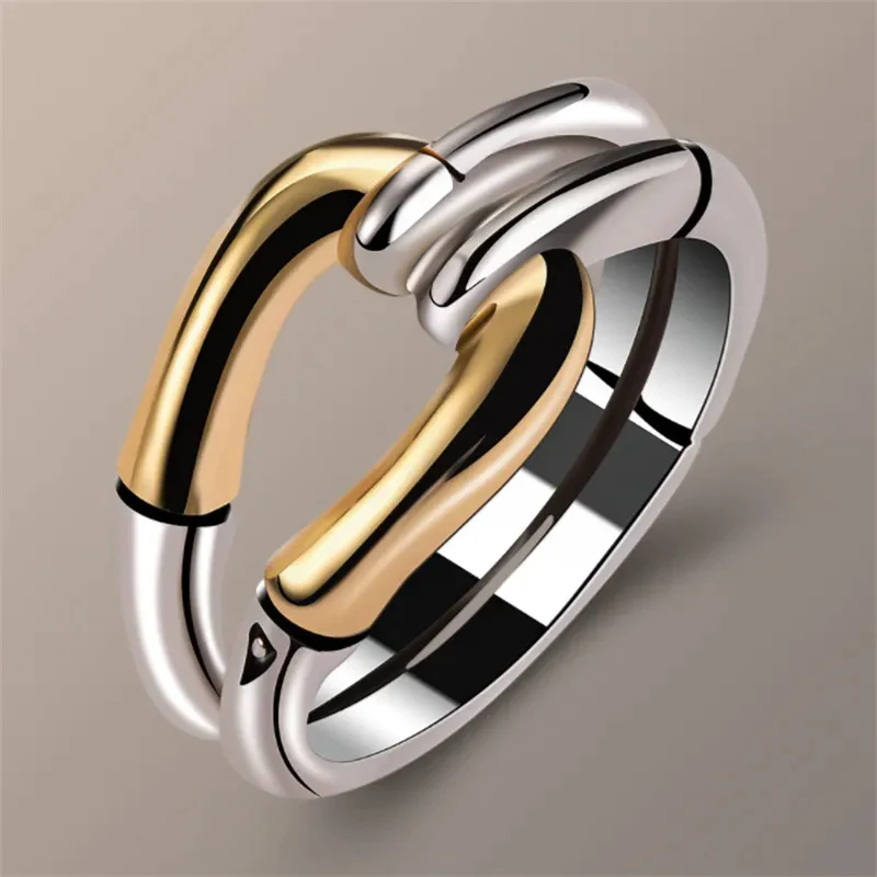 Eleganter Vintage-Knotenring in Gold und Silber