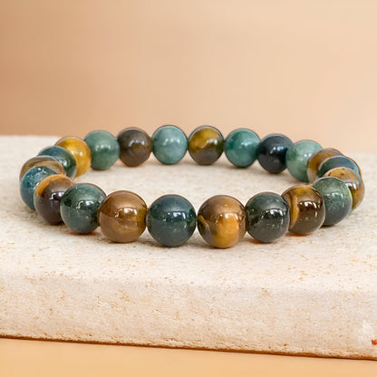 Balance-Armband aus Tigerauge und Moosachat