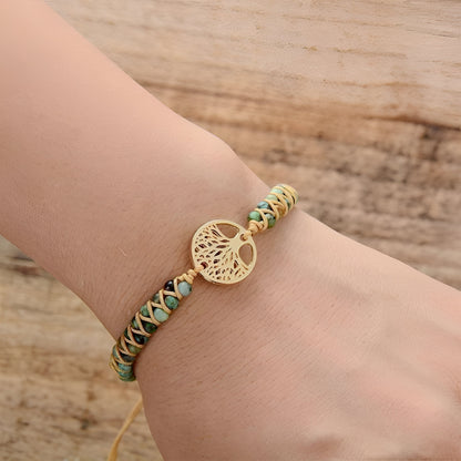 Armband “Ewiges Leben“ mit Afrikanischem Türkis und Lebensbaum