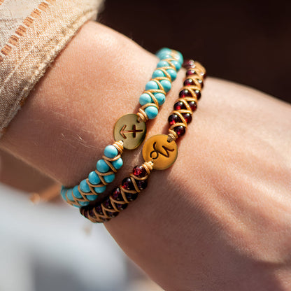 Astro-Armband “12 Sternzeichen“ aus Natursteinen