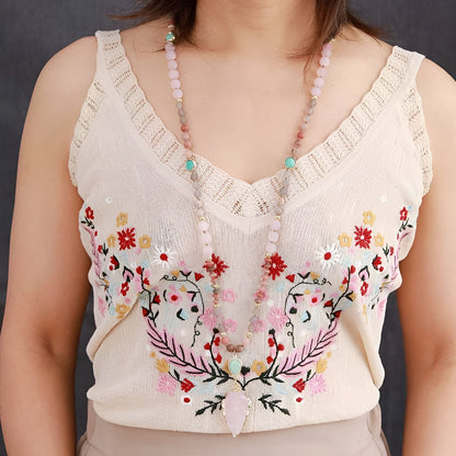 Halskette “Positive Strömung“ mit Türkis & Amazonit