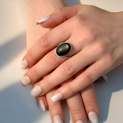 Energiering mit Goldobsidian