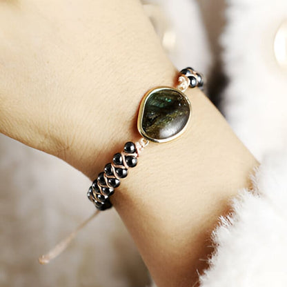 Energiearmband “Oeil Céleste“ mit Labradorit & Hämatit