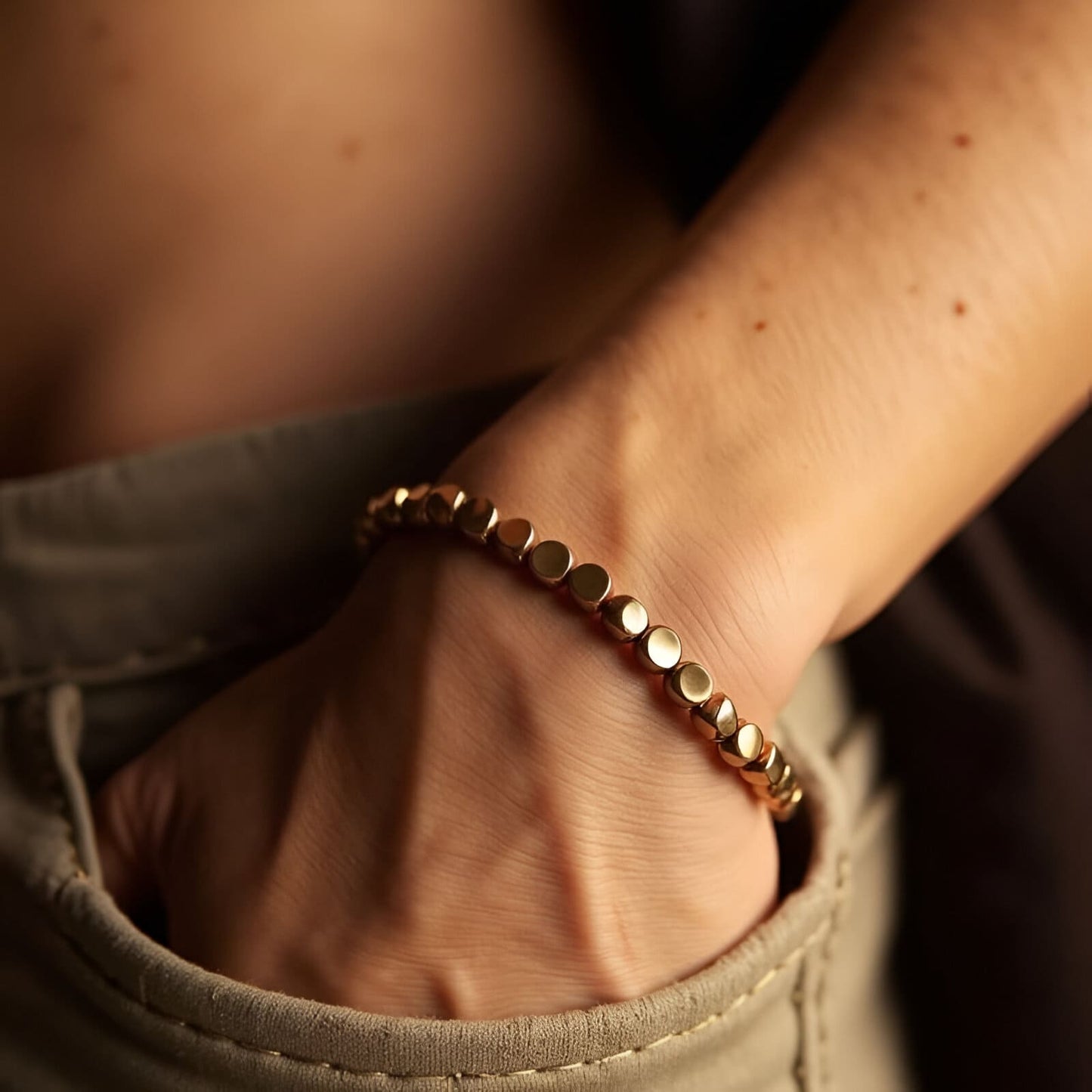 Tibetisches Energiearmband aus Kupferperlen