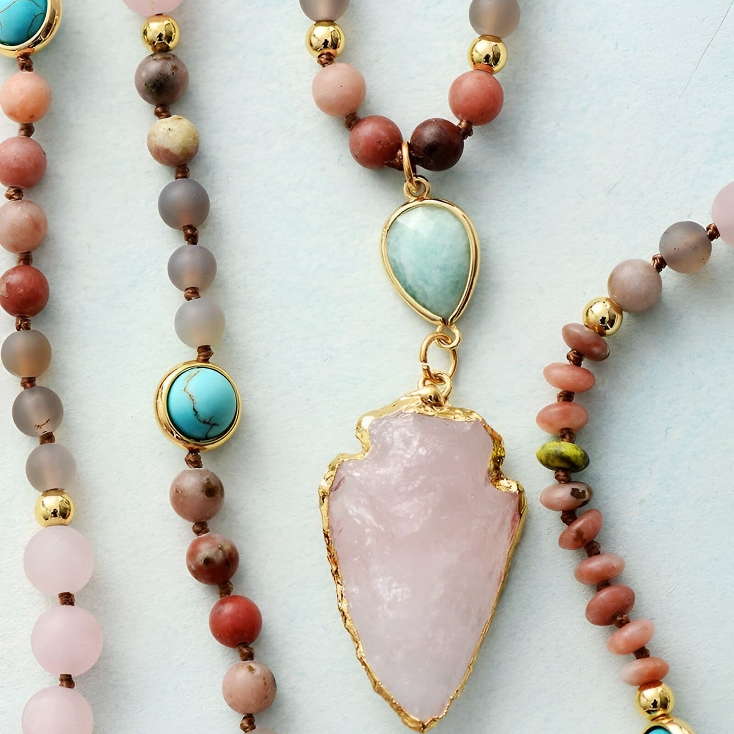 Halskette “Positive Strömung“ mit Türkis & Amazonit