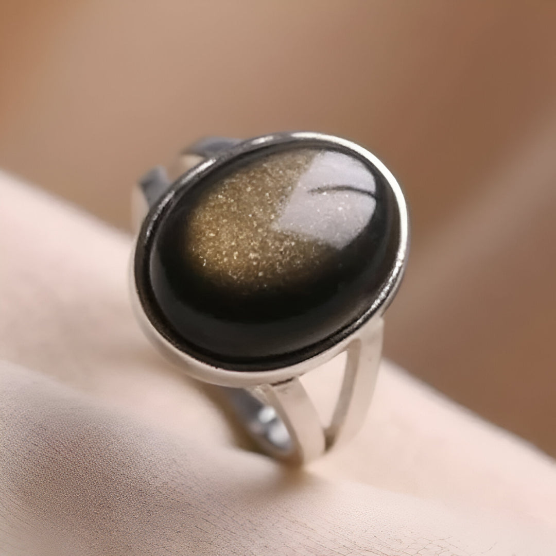 Energiering mit Goldobsidian