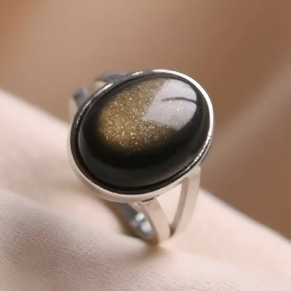 Energiering mit Goldobsidian