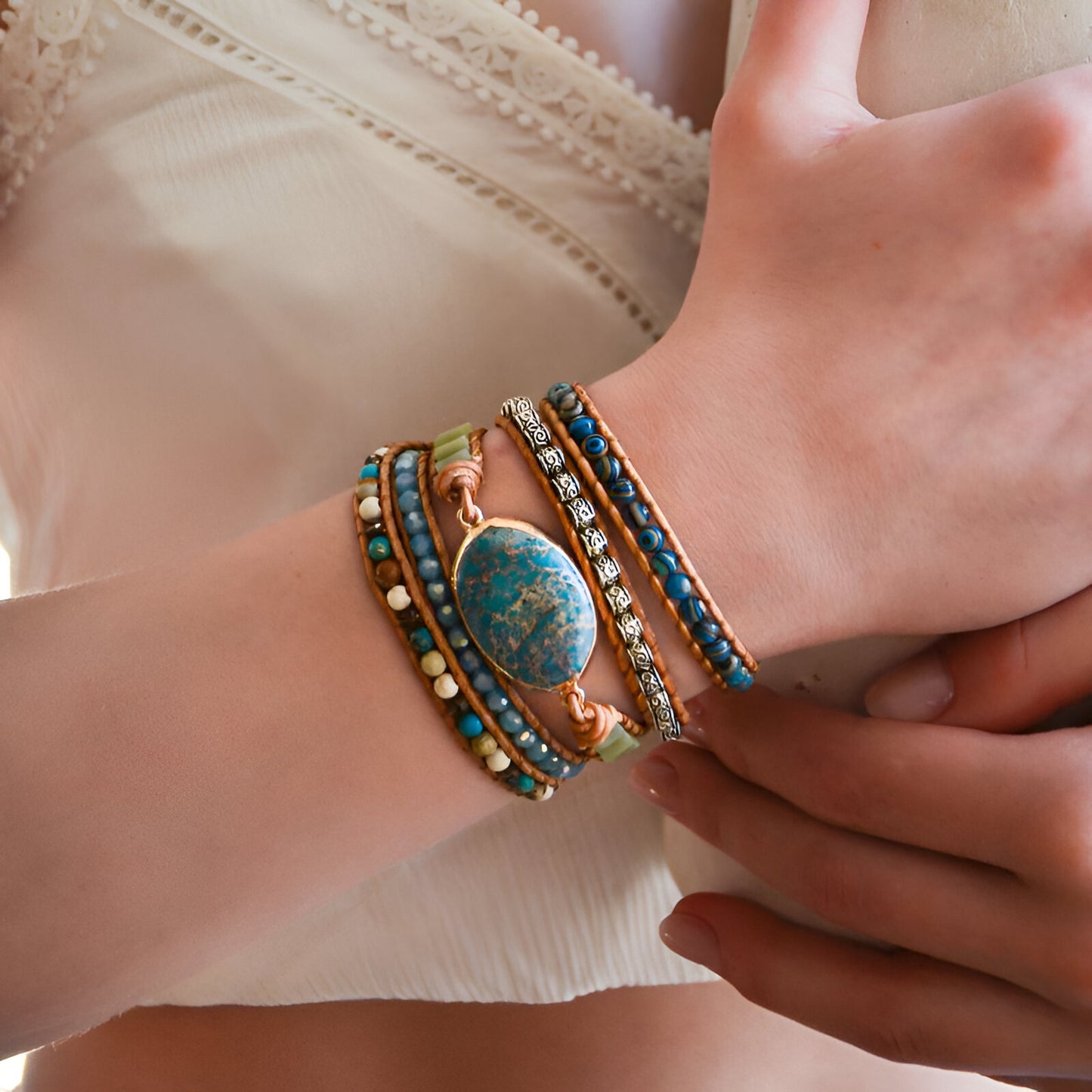 Jaspis-Heil-Wickelarmband – Erdung und Stärke