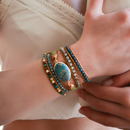 Jaspis-Heil-Wickelarmband – Erdung und Stärke