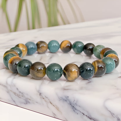 Balance-Armband aus Tigerauge und Moosachat