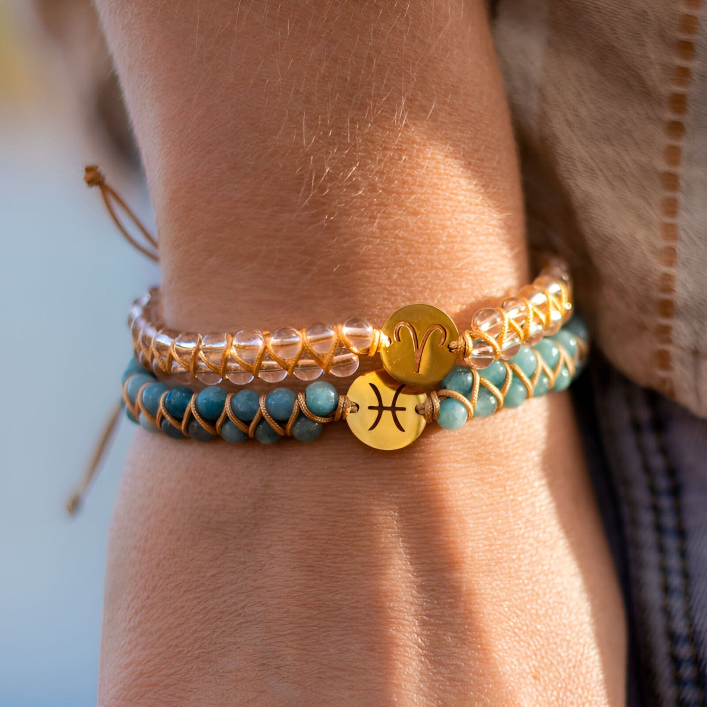 Astro-Armband “12 Sternzeichen“ aus Natursteinen