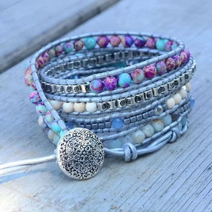 Wickelarmband “Heiliger Schutz“ mit Türkis