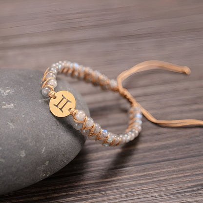 Astro-Armband “12 Sternzeichen“ aus Natursteinen