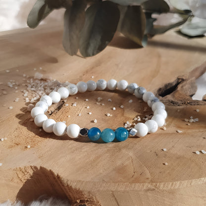 Schlankheitsarmband aus Apatit und Howlith