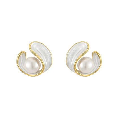 GOLDENE OHRRINGE OPAL UND PERLEN