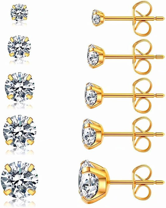 Fünfer‑Set Edelstahl‑Stecker ‚Fae‘