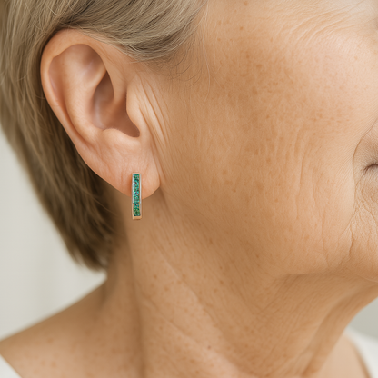 Smaragd-Diamantohrringe in Gold