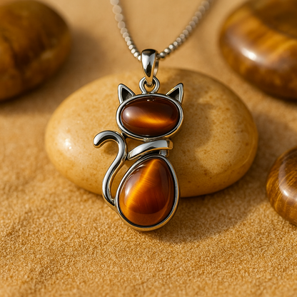 Katzenanhänger aus Naturstein