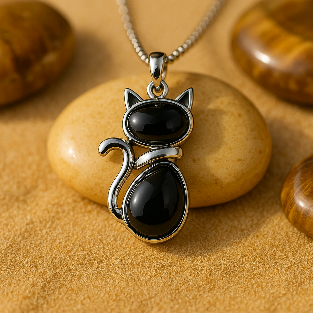 Katzenanhänger aus Naturstein