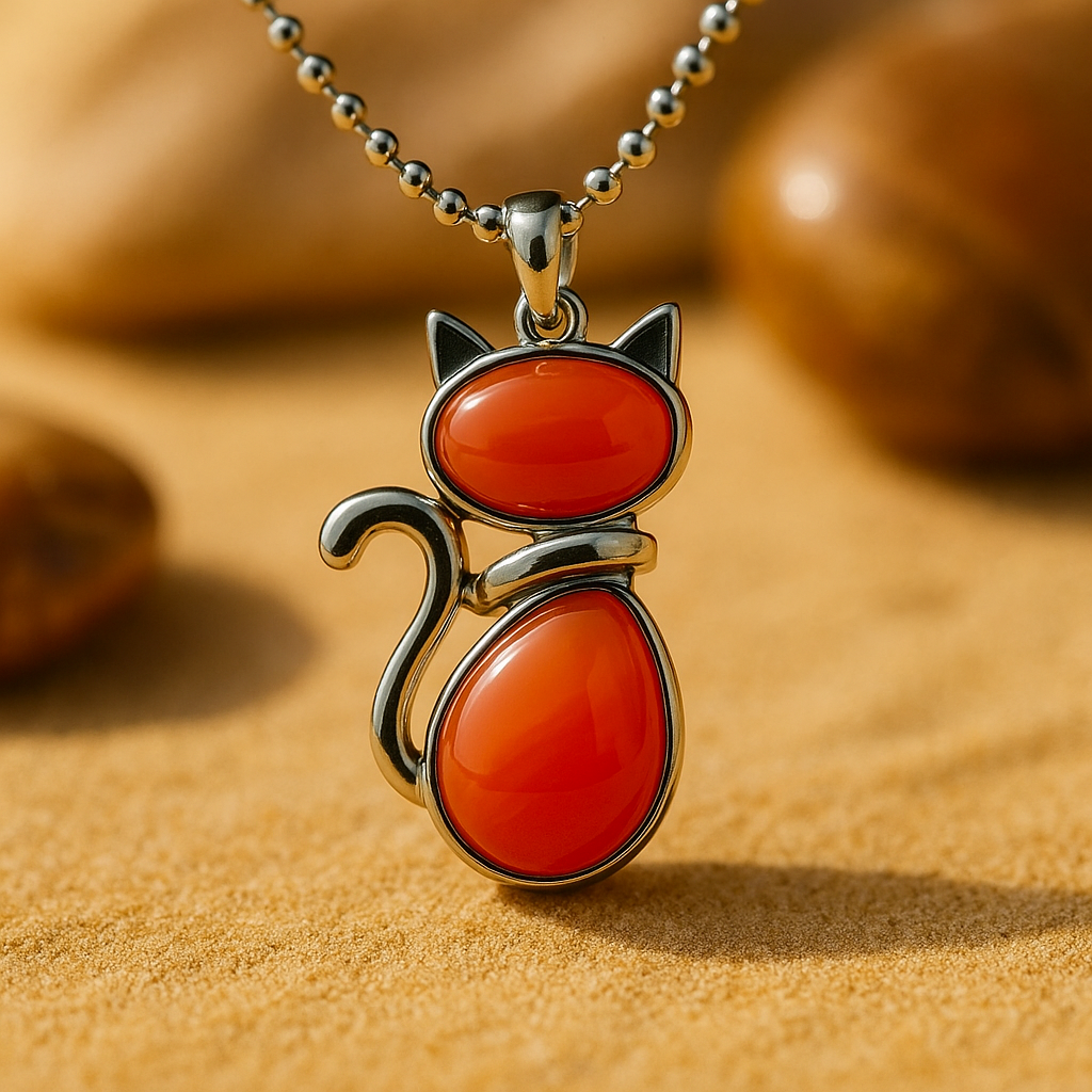 Katzenanhänger aus Naturstein