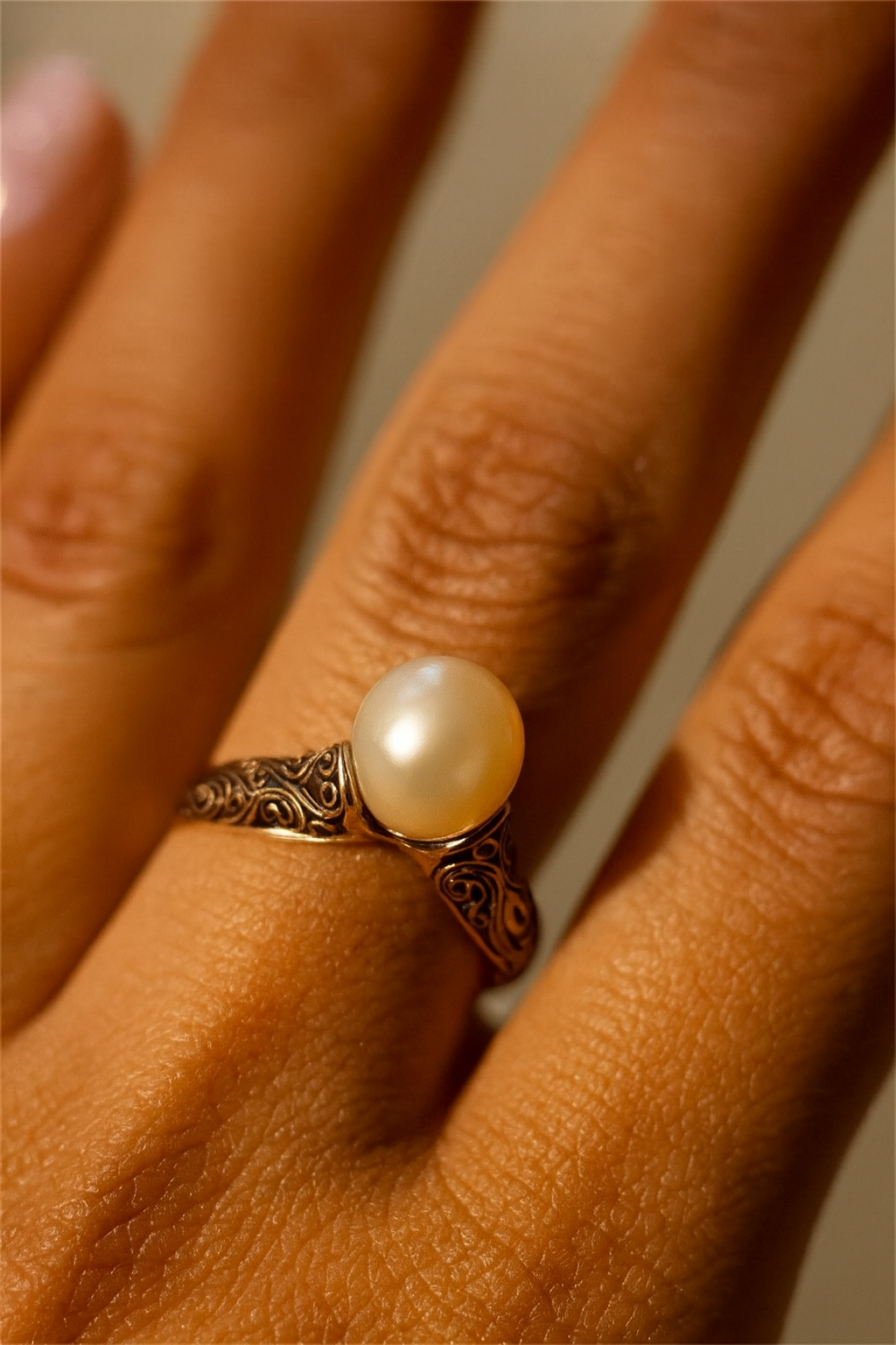 RING LEUCHTENDE MORGENPERLE