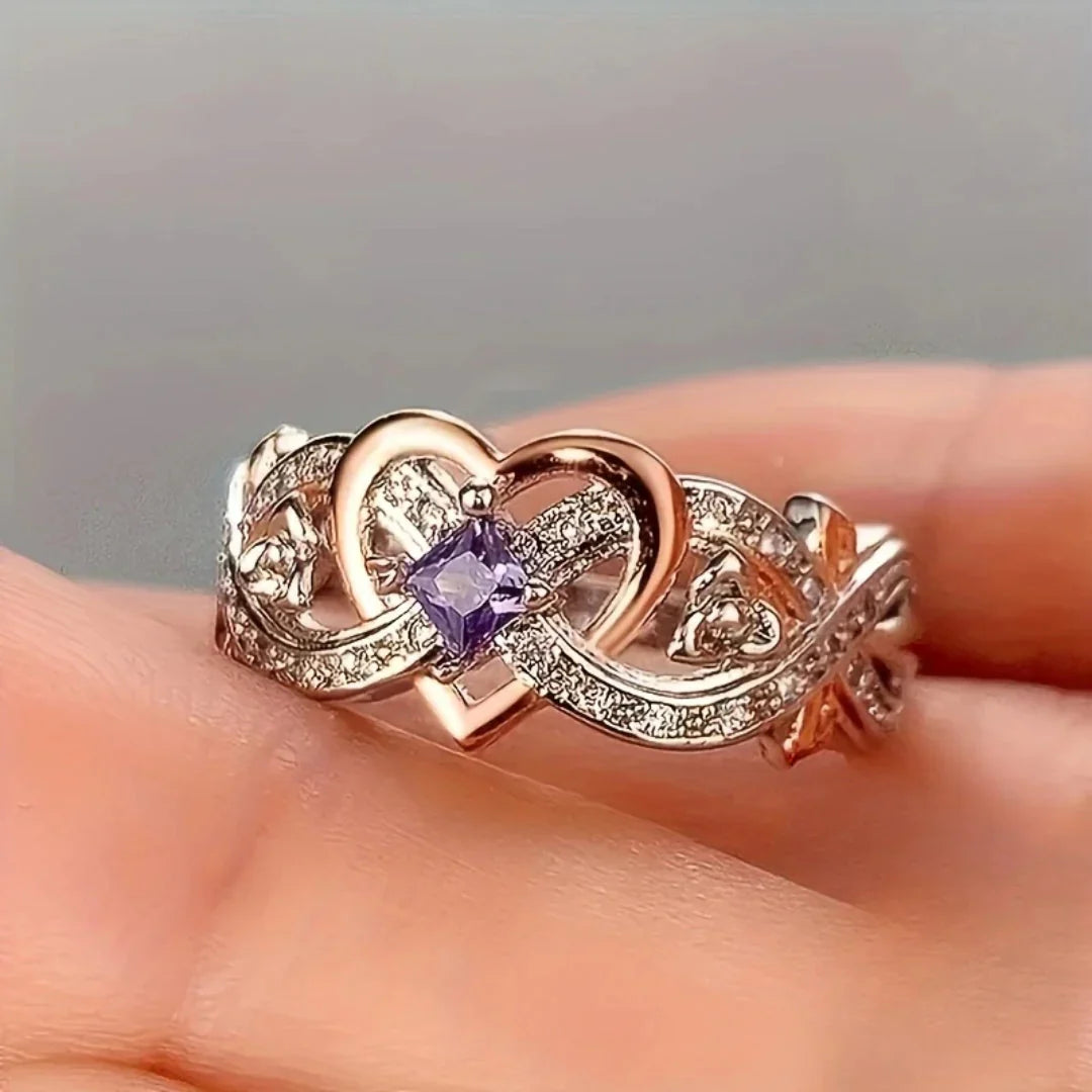 VioletHerz – Eleganter Bicolor Ring 18K