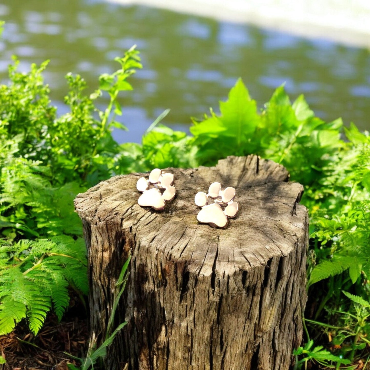 Edelstahl Ohrringe mit Pfotenmotiv