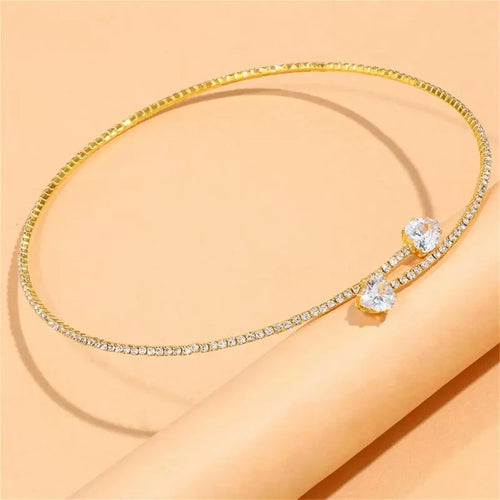 Choker-Halskette Herz aus Kristall