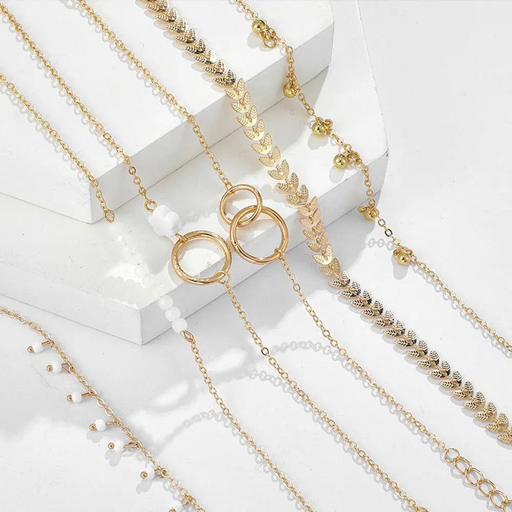 Goldenes Boho-Armband-Set im Luxus-Stil