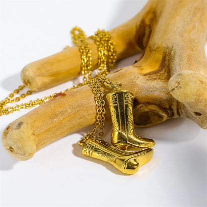 Rustikale Cowgirl‑Stiefel Kettenanhänger