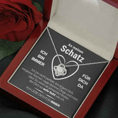 Valentinstag-Halskette mit Liebesknoten