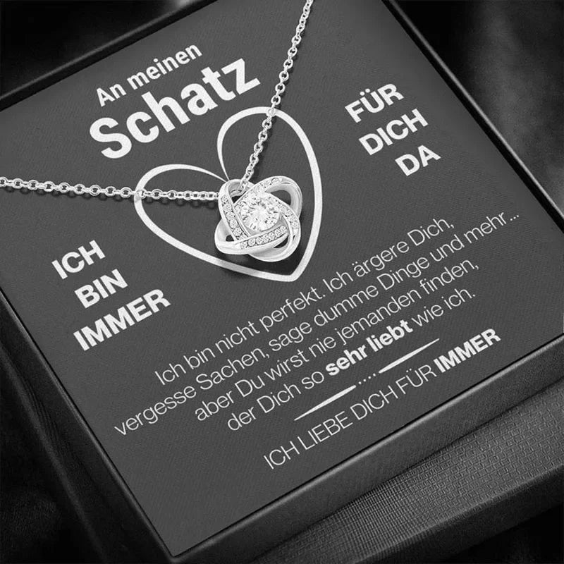 Valentinstag-Halskette mit Liebesknoten