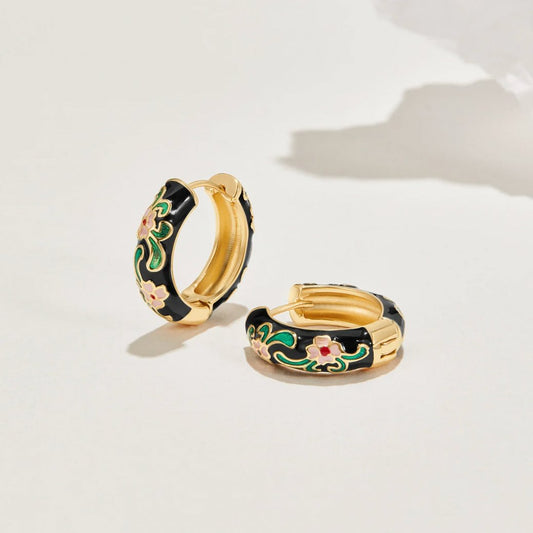 Elegante Schwarz-Gold Blumen