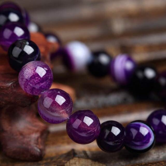 Spirituelles Armband aus Amethyst und Violetter Achat