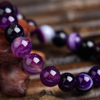 Spirituelles Armband aus Amethyst und Violetter Achat