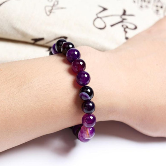 Spirituelles Armband aus Amethyst und Violetter Achat