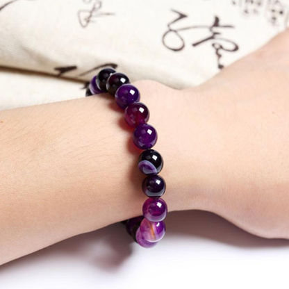 Spirituelles Armband aus Amethyst und Violetter Achat