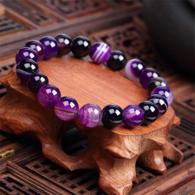 Spirituelles Armband aus Amethyst und Violetter Achat