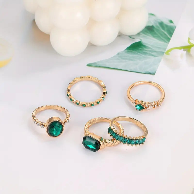 Antje | Ring-Set | Smaragd