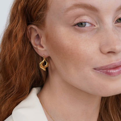 Wellen Gold-Ohrringe