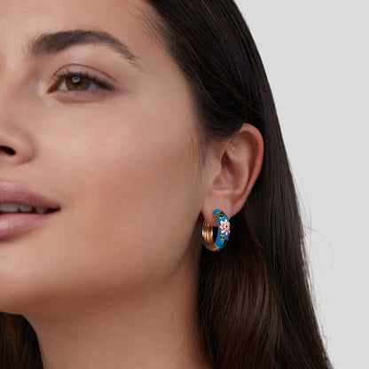 Goldene Blumen-Creolen