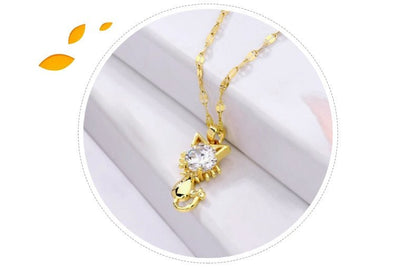 Goldene Katzencollier mit Zirkonia