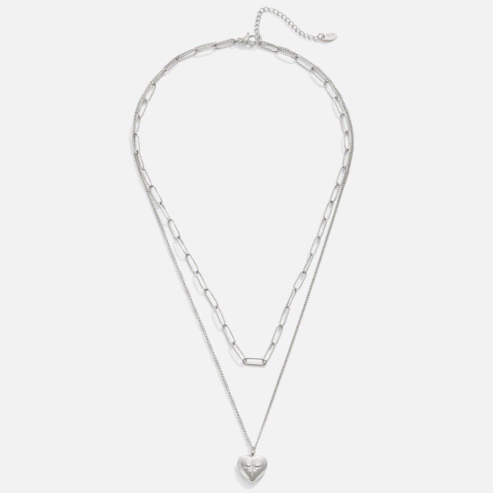 Statement-Halskette mit Herz und Büroklammer