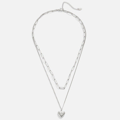 Statement-Halskette mit Herz und Büroklammer