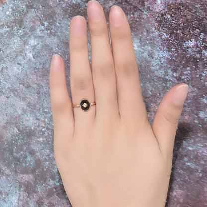 Verstellbarer Ring “Charme der Nacht“ mit Schwarzer Achat